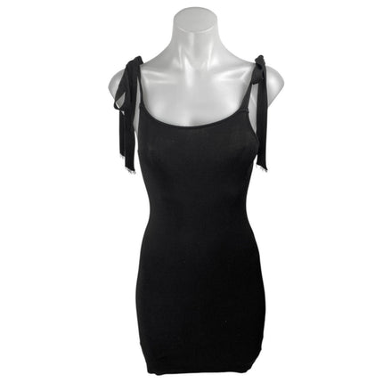 Urban Outfitters Black Sleeveless Tie Strap Cami Camisole Mini Bodycon Dress S