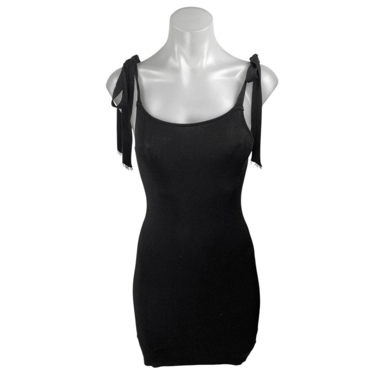 Urban Outfitters Black Sleeveless Tie Strap Cami Camisole Mini Bodycon Dress S