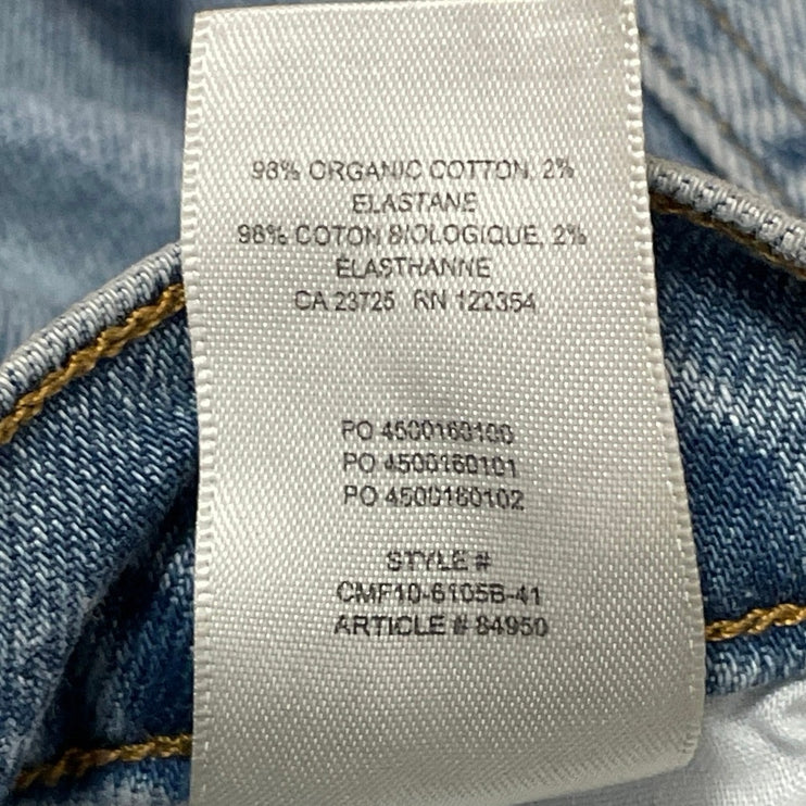Aritzia Denim Forum Blue High Rise Medium Wash Straight Leg Denim Jeans Pants 26