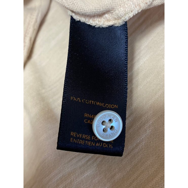 Good Man Brand Men's Beige Collared Short Sleeve Casual Golf Polo Shirt Top Sz L