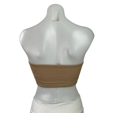 Skims Womens Brown Tan Sleeveless Strapless Bandeau Crop Tank Tube Top Size S