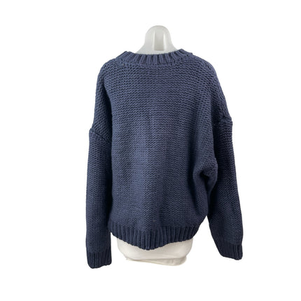 Cider Women Navy Blue Pink Ribbon Bow Braid Coquette Long Sleeve Sweater Top 3XL
