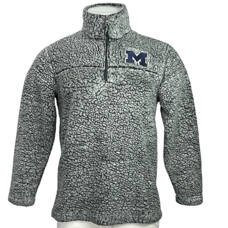 Boxercraft Michigan Wolverines Men's Sherpa Fleece Zip Sweatshirt Sweater Top S