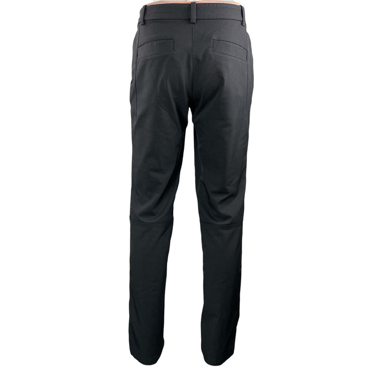 Lululemon Men's Black Mid Rise Pinstriped Straight Leg Trousers Dress Pants M