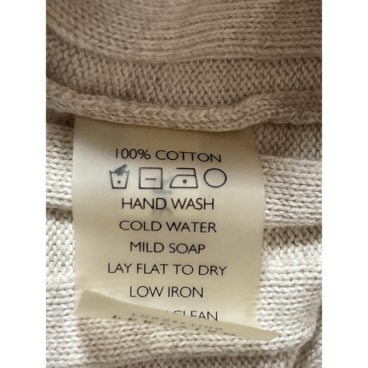 Peruvian Connection Beige Ribbed Midi Bodycon Long Cardigan & Tank Dress Set M