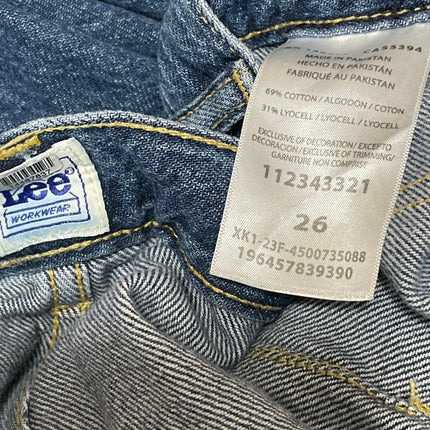 Lee Women's Blue High Rise Relaxed Straight Leg Utility Denim Jeans Pants Sz 26