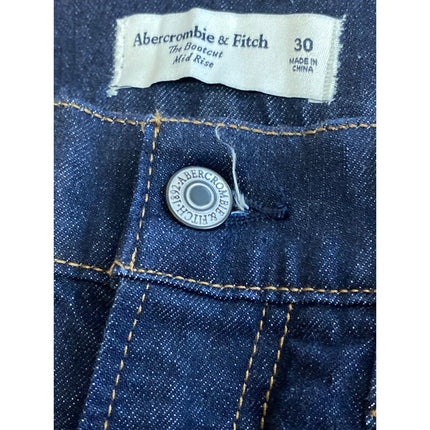Abercrombie & Fitch The Bootcut Mid Rise Women's Blue Dark Wash Denim Jeans 30