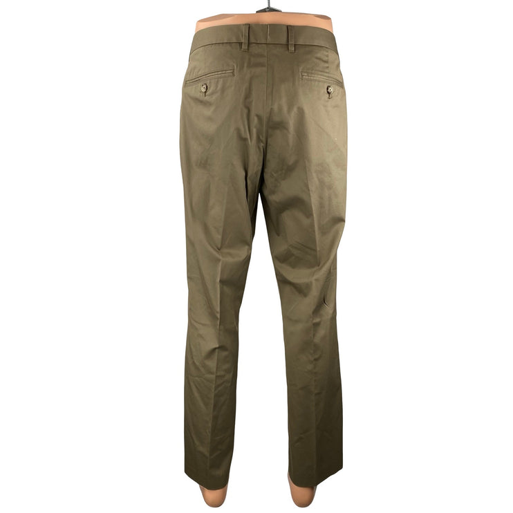 Bonobos Thursday Mens Olive Green Khaki Slim Fit Straight Trousers Pants Size 35