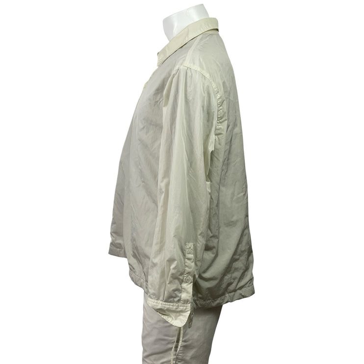 Kith Men's Beige Cream Long Sleeve Tie Hem Collared Polo Sweatshirt Top Size L
