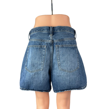 Uniqlo Women's Blue High Rise Bermuda Mom Boyfriend Denim Jean Shorts Size 29