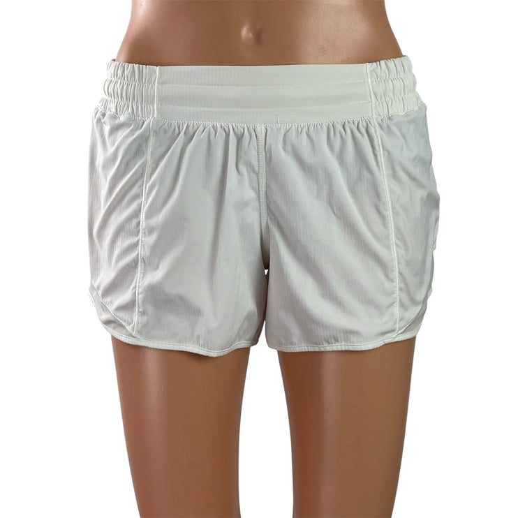 Lululemon Hotty Hot II Women's White Gym Workout Athletic Running Shorts Size 6