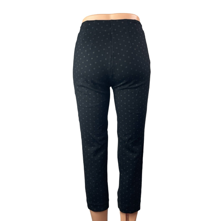Ann Taylor Women's Black Polka Dot Mid Rise Skinny Cropped Trousers Pants Sz 00P