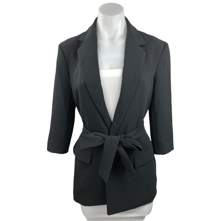 Aritzia Wilfred Tie Waist 3/4 Sleeve Notch Lapel Pocket Blazer Jacket Size 2XS