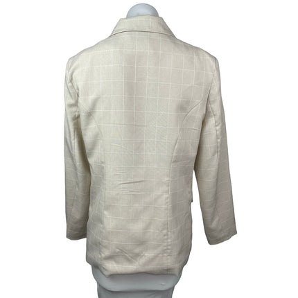 Nasty Gal What A Great Square Plaid Check Double Breasted Blazer Coat Jacket 6