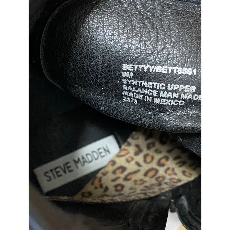 Steve Madden Bettyy Women's Black Lace Up Round Toe Platform Combat Boots Size 9