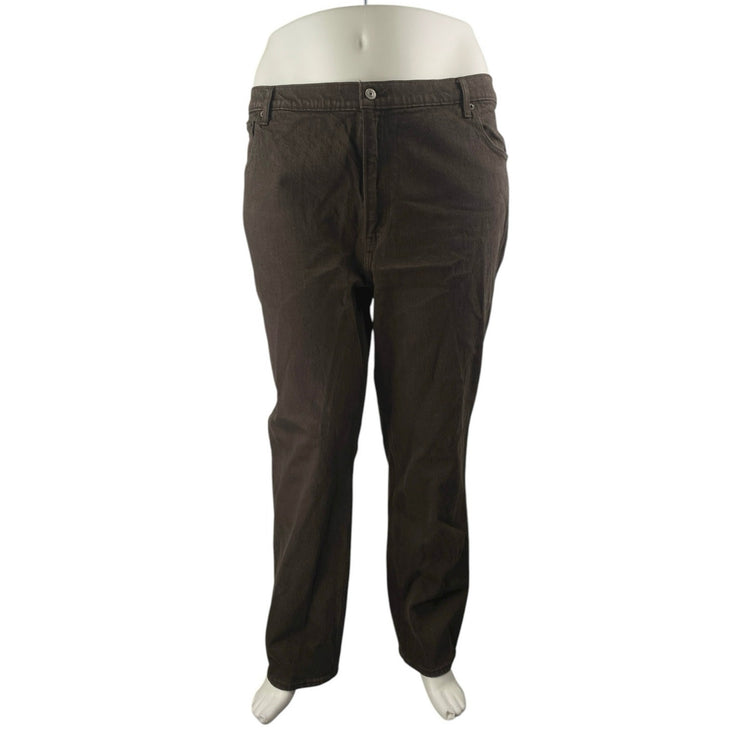 Abercrombie & Fitch The 90s Ultra High Rise Women Brown Straight Denim Jeans 35