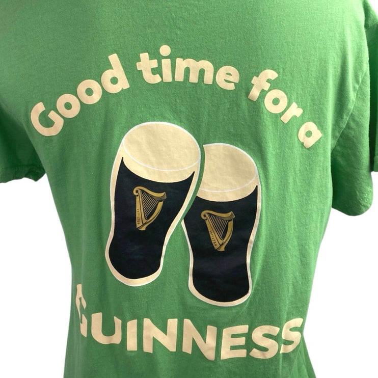 Guinness Green Good Time For A Guinness Short Sleeve Graphic Tee T-Shirt Top M