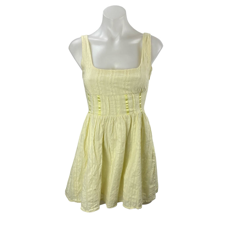 Princess Polly Lorinda Square Neck Sleeveless Mini Tank Flare A-Line Dress Sz 0