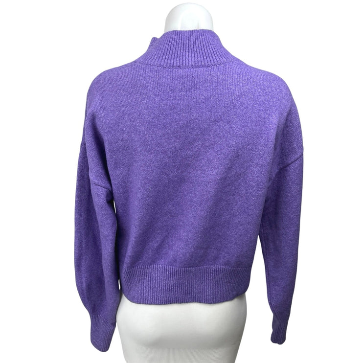 & Other Stories Purple Wool Knit Mock Neck Long Sleeve Pullover Sweater Top S