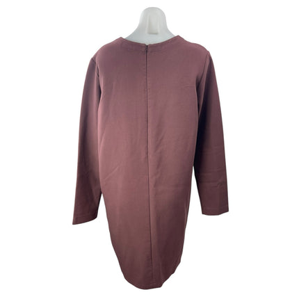 Cyrille Gassiline Women's Rose Pink Long Sleeve T Shirt Mini Shift Dress Size 14