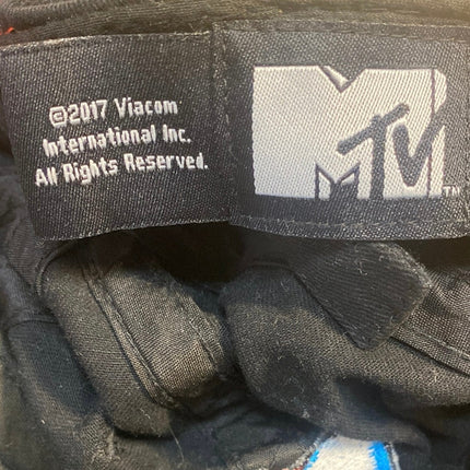 MTV Music Television Black Embroidered Adjustable Strap Back Dad Cap Hat OS