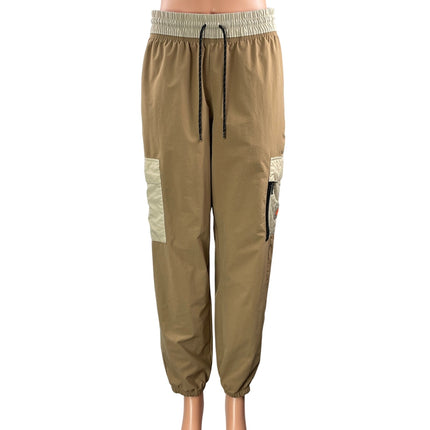 Nike Women's Tan Beige High Rise Drawstring Woven Cargo Jogger Sweat Pants S