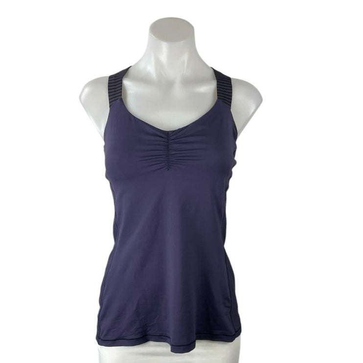 Lululemon Core Kicker Women's Blue Cross Back Wicking Athletic Tank Top Size 8