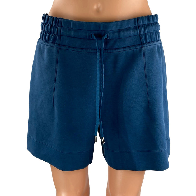 Lululemon Soft Ambitions Blue Gym Workout Athletic Activewear Sweat Shorts Sz 12