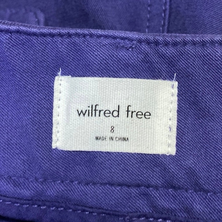 Aritzia Wilfred Picture Purple High Waisted Wide Leg Cargo Trousers Pants Size 8