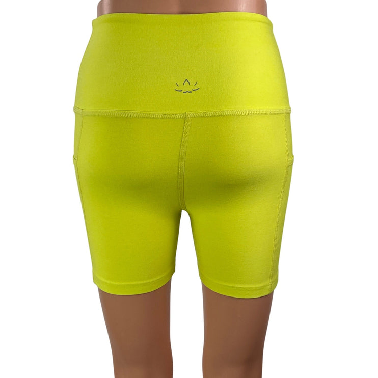Beyond Yoga Spacedye Keep Pace Womens Yellow Activewear Athletic Bike Shorts S/P