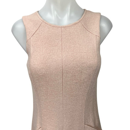 Ann Taylor Women's Pink Wool Sleeveless Pockets Knee Length Shift Tank Dress 2