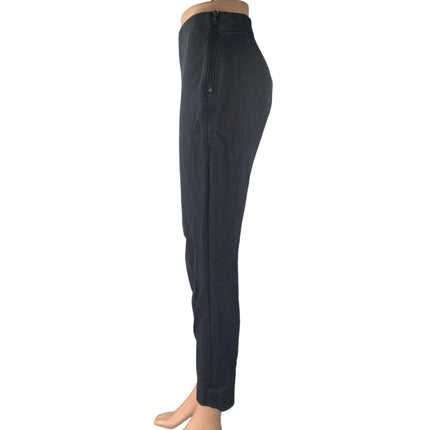 Everlane Women's Black Mid Rise Zip Slim Cotton Skinny Trousers Pants Size 2