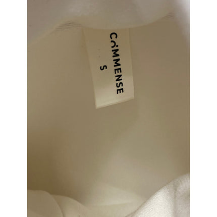 Commense Women's White Quarter Zip High Neck Long Sleeve Sweater Sweatshirt Sz S