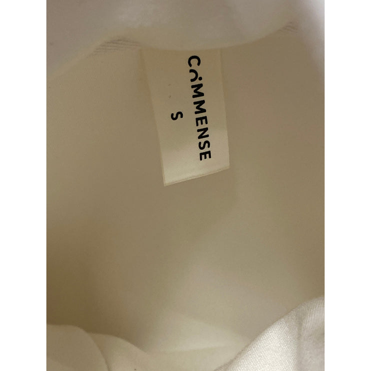 Commense Women's White Quarter Zip High Neck Long Sleeve Sweater Sweatshirt Sz S