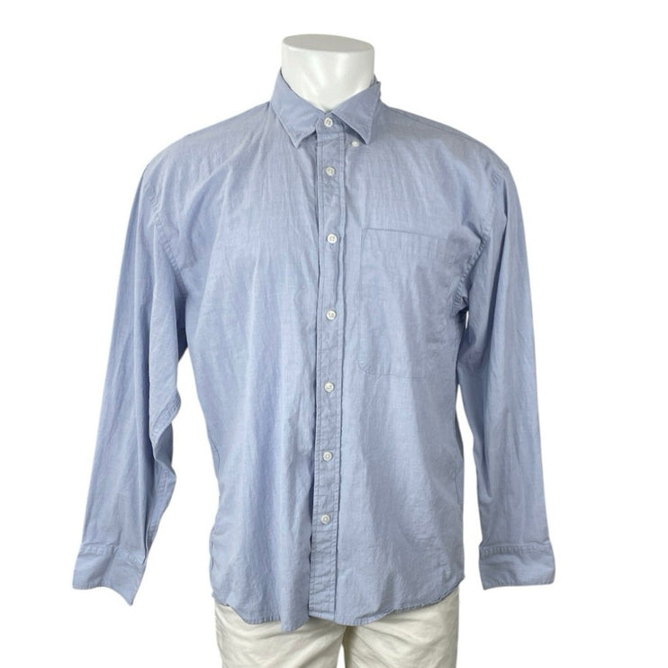Abercrombie & Fitch Blue Collared Long Sleeve Stretch Button Down Shirt Top Sz M