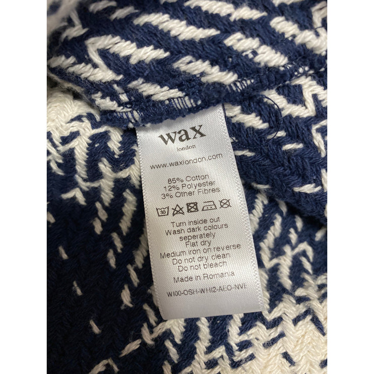 Wax London Whiting Beatnik Mens Blue White Plaid Checkered Button Up Shirt Top S