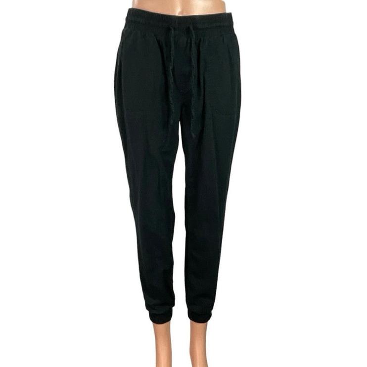 Hollister Women's Black Drawstring Tapered Cropped Jogger Sweat Pants Size S