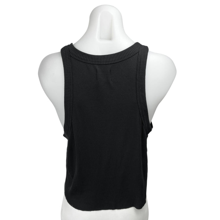 WSLY Women's Black Ribbed Knit Stretch Sleeveless Basic Casual Tank Top Size 2X