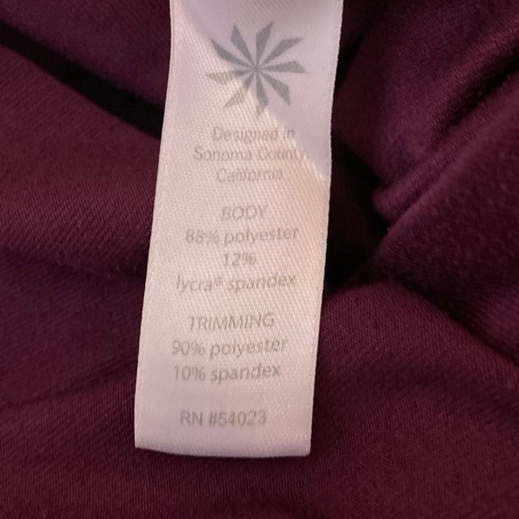 Athleta Floral Garden Relay 2.0 Maroon Activewear Fitness Capri Leggigs Pants S