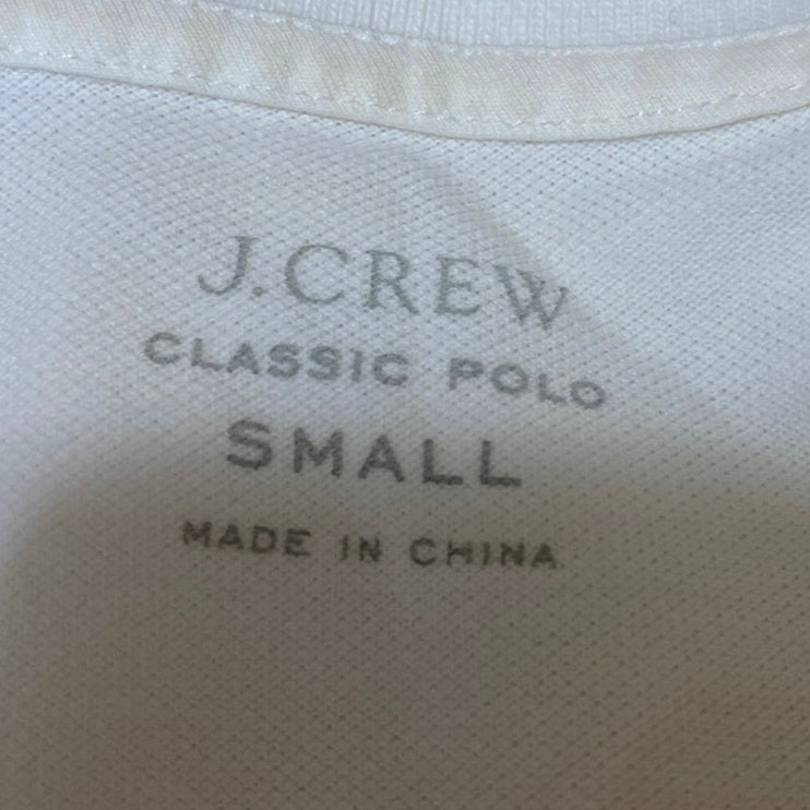 J.Crew Men's White Classic Short Sleeve Golf Collared Polo Shirt Top Size S