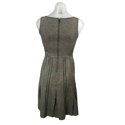 Ann Taylor LOFT Petites Gray Wool Silk Sleeveless Mini Flare Tank A-Line Dress 2
