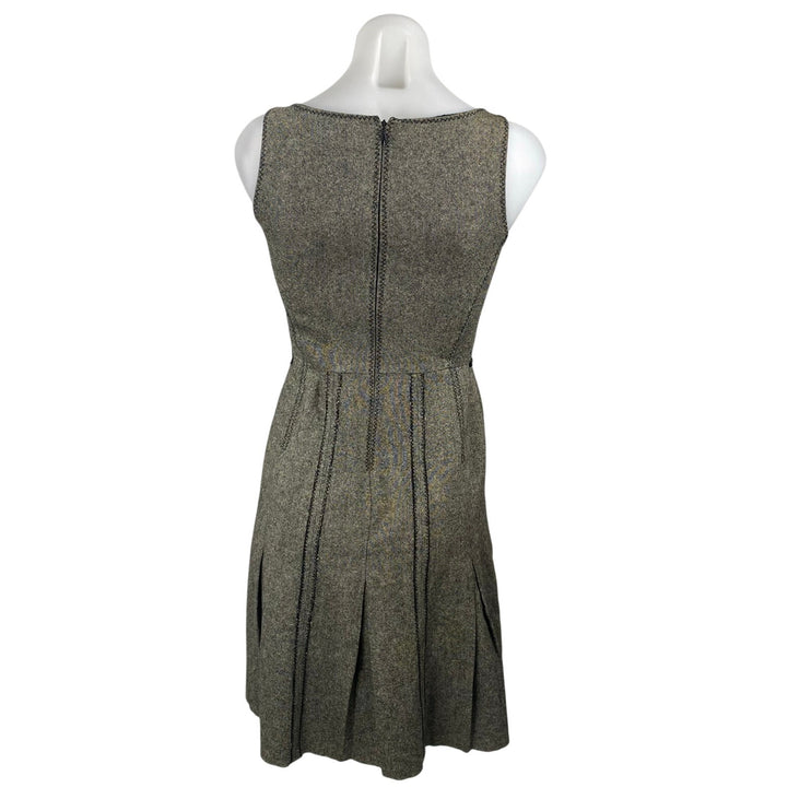 Ann Taylor LOFT Petites Gray Wool Silk Sleeveless Mini Flare Tank A-Line Dress 2