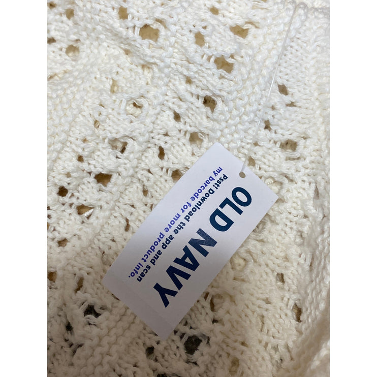 NEW Old Navy Cream Open Knit Crochet Scoop Neck Sleeveless Crop Tank Top Size S