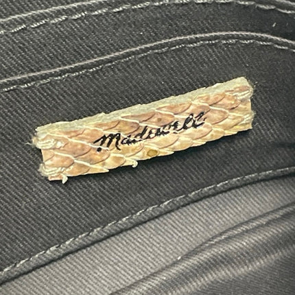 Madewell The Snake Embossed Leather Zip Cards Pouch Clutch Wristlet Wallet OS