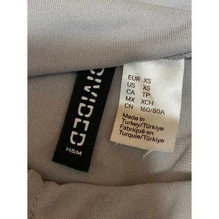 H&M Women's Gray Ruched Sleeveless Mock Neck Tank Mini Bodycon Dress Size XS