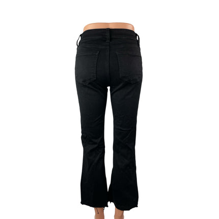 KUT From The Kloth Kelsey Ankle Flare Women's Black Mid Rise Denim Jeans Size 0