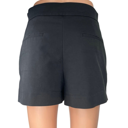 Zara Women's Black High Waisted Zipper Pockets Casual Mini Twill Shorts Size S