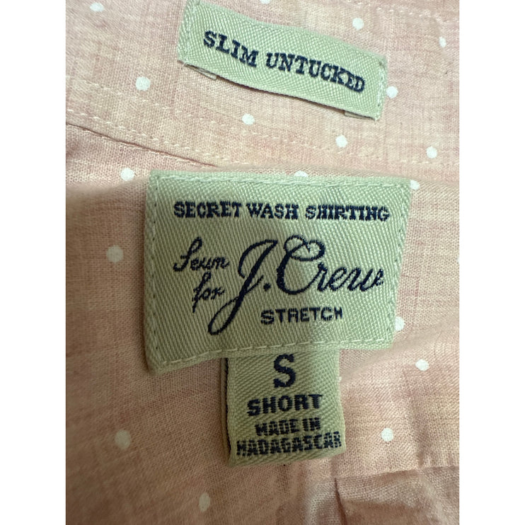 J.Crew Men's Orange Polka Dot Long Sleeve Button Down Slim Untucked Shirt Top S