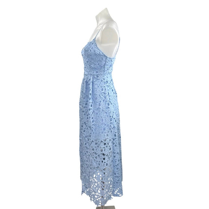 ASTR The Label Illusion Women's Blue Lace Midi Cami Tank Flare A-Line Dress Sz S