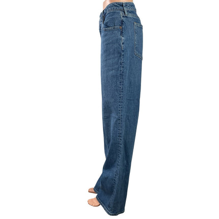 Abercrombie & Fitch 90's Relaxed Blue High Waist Baggy Wide Leg Demin Jeans 31
